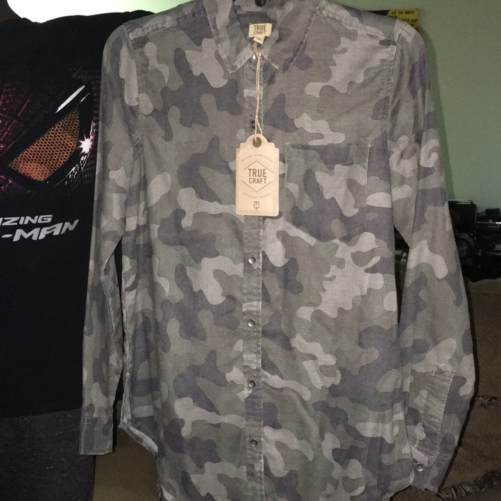 Boy's Camouflage Button Down